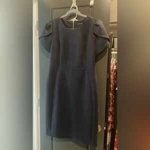 Calvin Klein size 14 navy blue suede dress